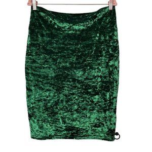 LulaRoe Skirt Womens XL Green Velvet Fitted Bodycon Pencil Stretch Ladies